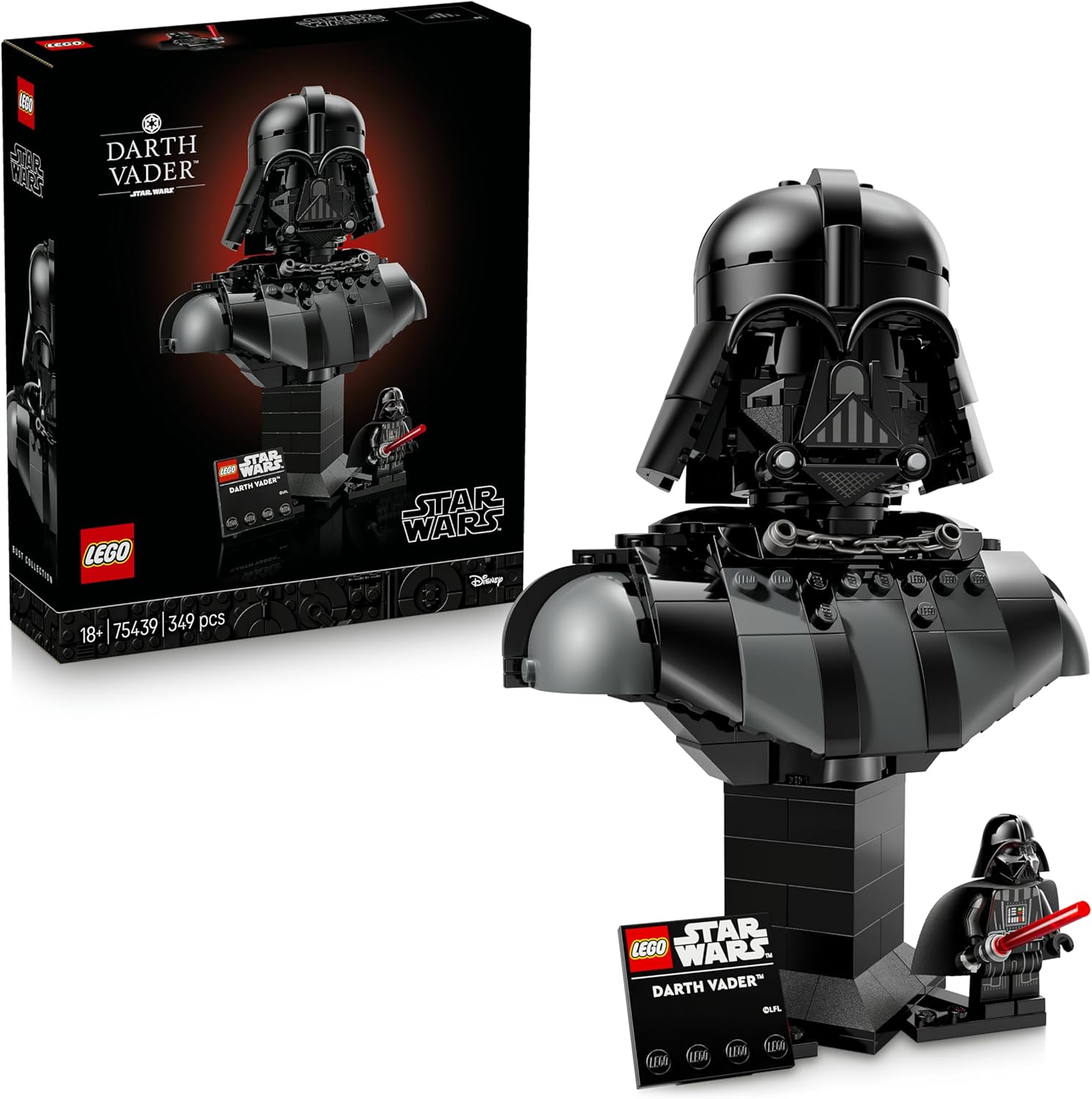 Visita lo Store di LEGO LEGO Star Wars 75439 Darth Vader Bust – Display Model Kit for Adults incl. Collectible Sith Minifigure w/Red Lightsaber – DIY Shelf or Room Decor – Gift Idea for A New Hope Fans